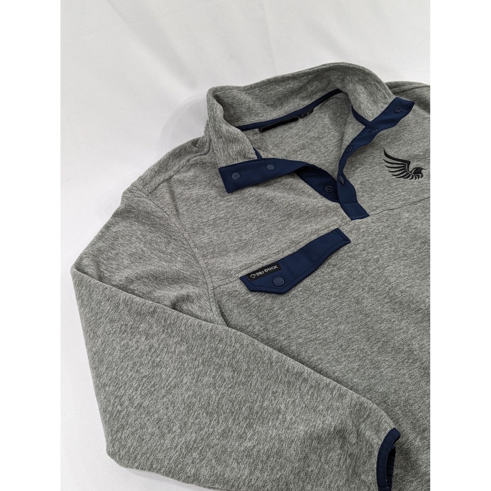 Men's Dri Duck  Fleece‎ Pullover Gray Adult Large Falcon Logo